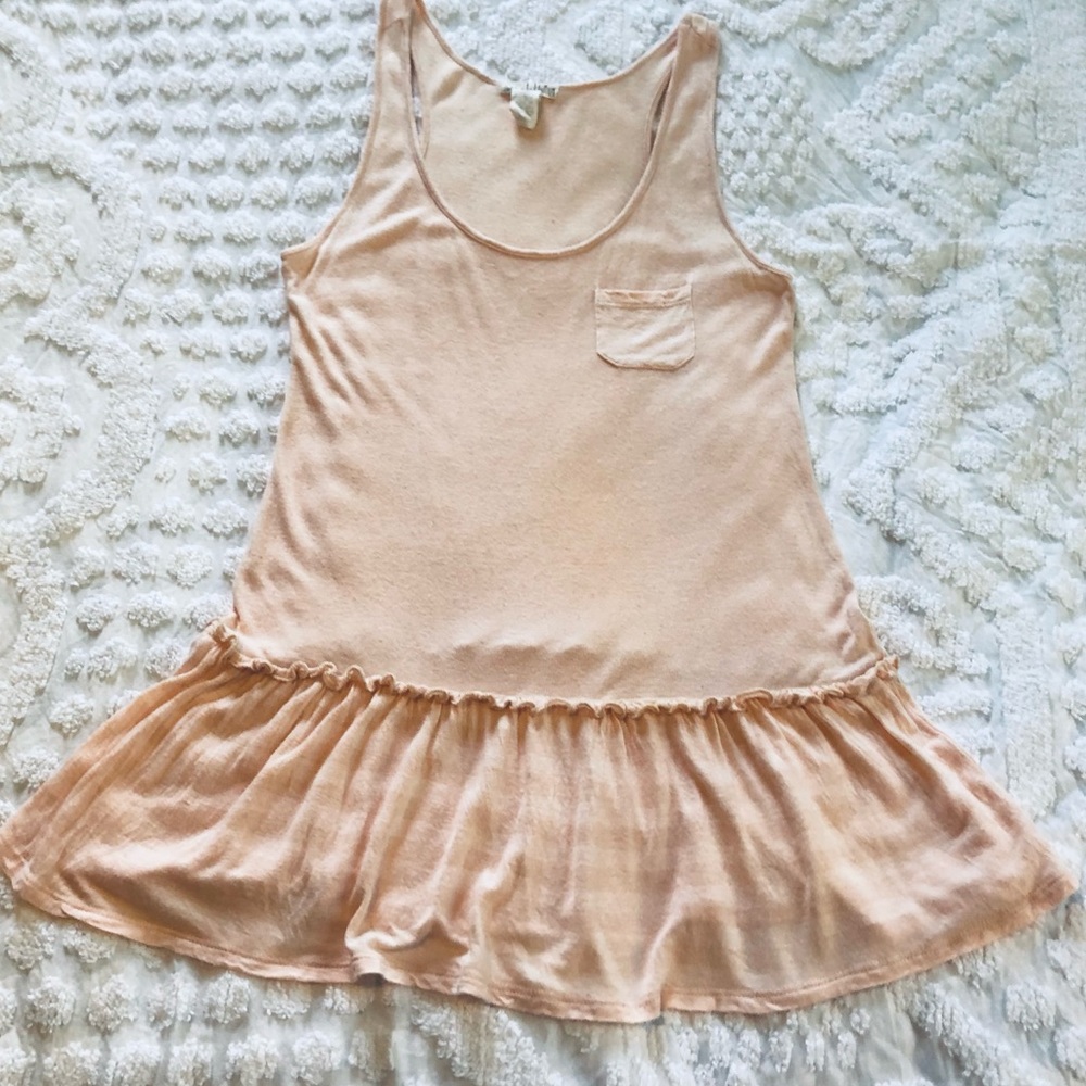 one clothing pink tank top size small drop waist